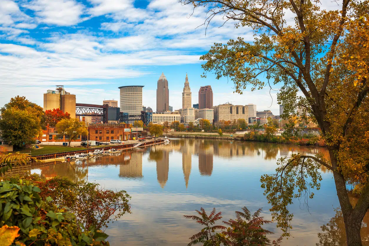 Ohio service areas, Cleveland skyline